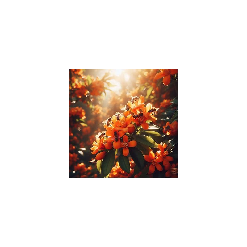 Mandarinas floreciendo